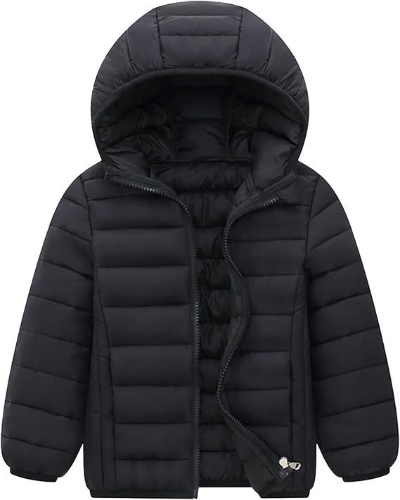 windproof performance in the outdoors. And the coating has stylish pearlescent color which has nice visibility in the dark, Girls Hooded Winter Puffer Jackets Lightweight Windproof Down Coat Warm Quilted Padded Outwear