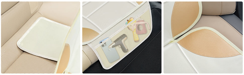 Two Pack car seat protectors can protects car fabric or leather seats from spills, scuffs, dirt, indentations and scratches. Non-Slip Backing, Carseat Protectors for Vehicles