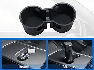 Interior Accessories With Cup Holder Insert, Armrest Hidden Drawer Storage Box, Secret Compartment for Tesla