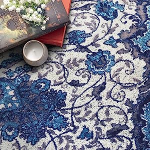 Blue Rug for Bedroom Living Room