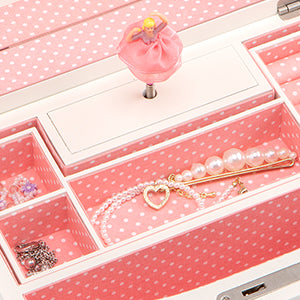 This wind-up musical box features a beautiful ballerina in front of a large mirror that spins to the tune of Swan Lake. Jewelry Organizer and Swan Lake Wind-Up Music Box for Girls and Teens,