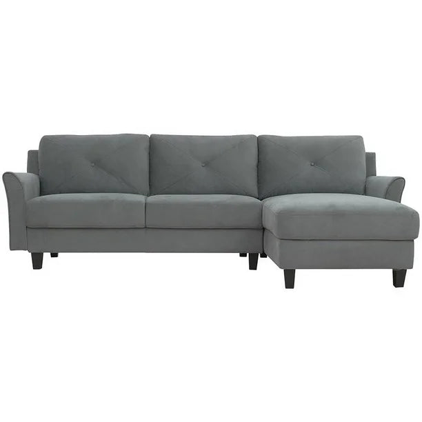 Solutions Hayworth Sectional with Curved Arms in Gray