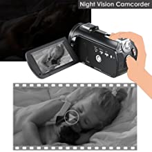 4K Camcorder Vlogging Camera for YouTube ORDRO AC3 HD Video Camera 1080P 60FPS IR Night Vision Camera Recorder Digital Camcorders with Microphone Wide Angle Lens Handheld Stabilizer