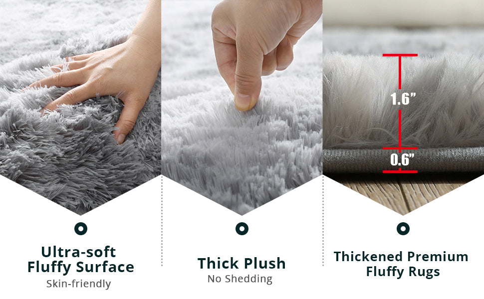 Non-Slip Shag Fuzzy - Rugs 5x7 feet
