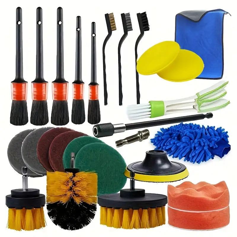 26-Piece Brushes, Drill Brush, and Wheel Cleaner