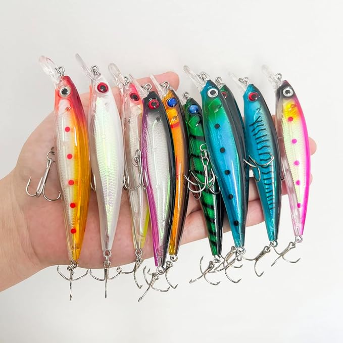 this kit is suitable for multiple fishing environments.Fishing Lures Kit Set, Baits Tackle Including Crankbaits