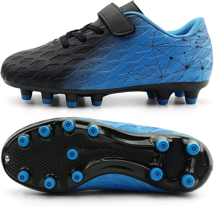 Comfortable and soft lining is suitable for long-term wear. Kids Athletic Soccer Cleats Boys Girls Outdoor Football Shoes