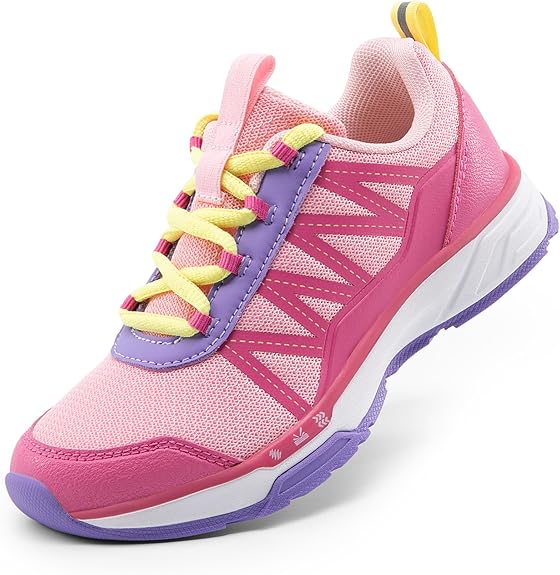 Paired with a soft and breathable mesh interior, these running shoes offer comfort that lasts throughout the day.