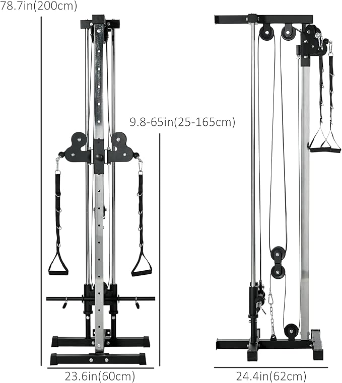 this exercise pulley system has been engineered to accommodate weight plates for your convenience, 15 Positions Adjustable Dual Pulley Machine Cable Crossover Machine for Home Gym