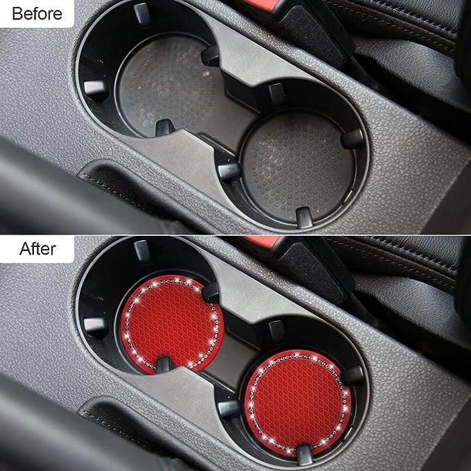 2 Pieces Crystal Rhinestone pattern serve as an eye bling in your car in addition to its functionality. It is a perfect car decoration, also a surprising gift to your family, friends and colleagues.