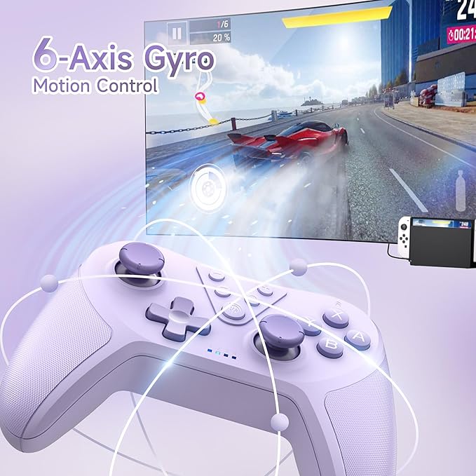 allowing for seamless integration with games, Switch/Switch Lite/Switch OLED, Switch Remote Gamepad with Joystick, Adjustable Turbo Vibration, Ergonomic Non-Slip