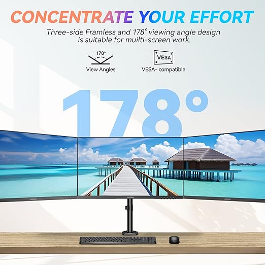 Both HDMI and VGA ports offer a refresh rate of up to 75Hz to deliver sharper action game sequences and graphics clarity for graphic design projects,  Computer Monitor, IPS Full HD(1920x1080P), 75HZ, HDMI+VGA, 99% SRGB, 5ms Response, Eye Care,
