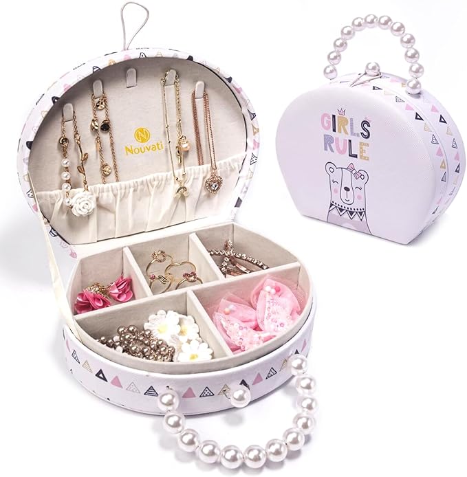 multiple compartments, this jewelry box provides plenty of space to organize and store necklaces,  Jewelry Box for Girls 5-14 Gift for Teens, travel jewelry organizer