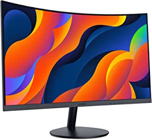 24-Inch Curved Computer Monitor- Full HD 1080P 60Hz Gaming Monitor 1800R LED Monitor HDMI VGA, Tilt Adjustment, Eye Care, Black 24N5C