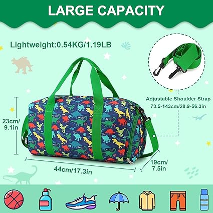 The travel bag is made from high quality water resistant polyester with premium metal zippers which is durable to use. Overnight Bag Weekender Gym Bag Carry-On Tote Travel Shoulder Bag for Boys with Shoe Compartment