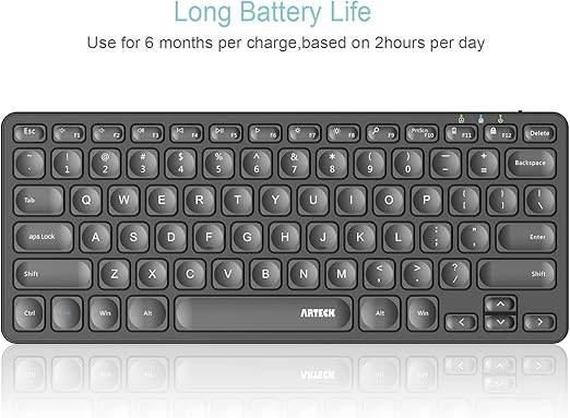 Scissors X structure gives you the comfortable typing experience, low-profile keys offer quiet and comfortable typing. Computer/Desktop/PC/Laptop/Surface/Smart TV and Windows 10/8/ 7 Built-in Rechargeable Battery