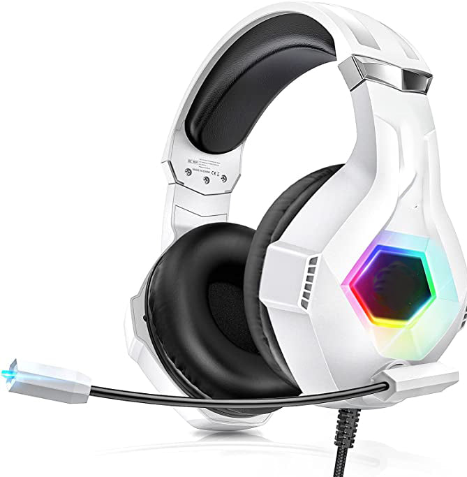PC, Switch, Laptop, PS4, PS5, Xbox Gaming Headset, Microphone RGB Led Light