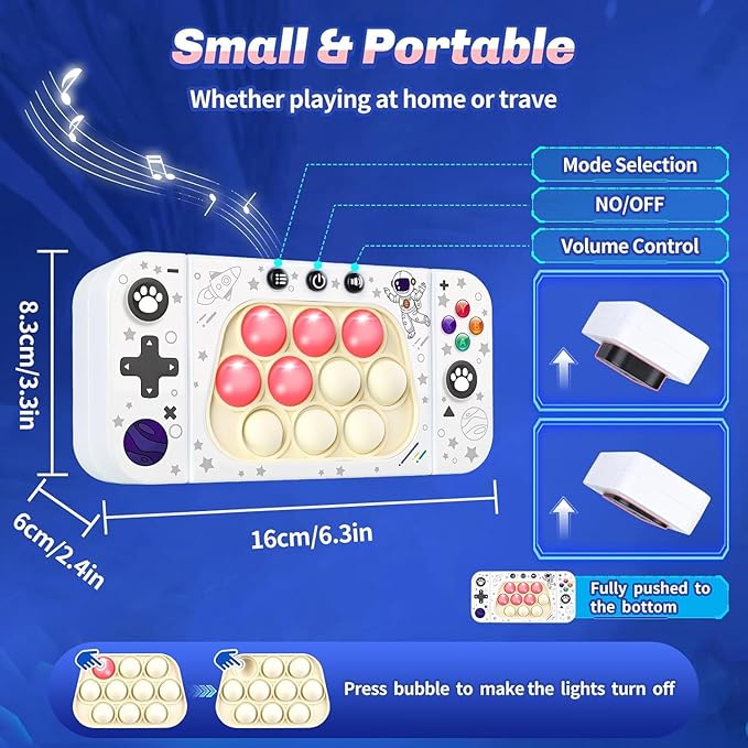game machine combines the classic bubble press game with 4 modes, Pop Fidget Game Bubble Handheld Puzzle Game