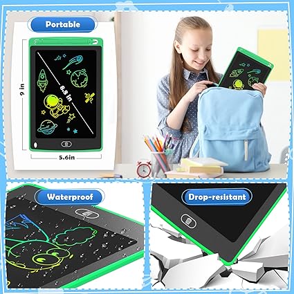 Writing Tablet for Kids, 8.5 Inch Colorful Doodle Board Drawing Tablet