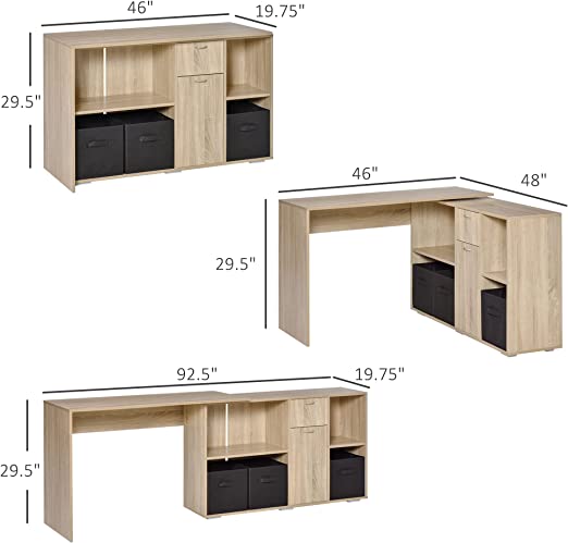 5 Drawers Desk, Truffle - Oak