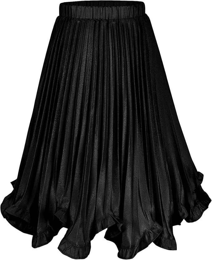 Made from soft, breathable fabrics such as polyester blends, this skirt combines a loose A-line silhouette with a high-waist design