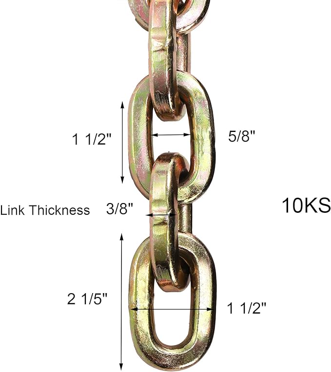 security chain is resistant to sawing and the welded finish makes prying insurmountable.3/8