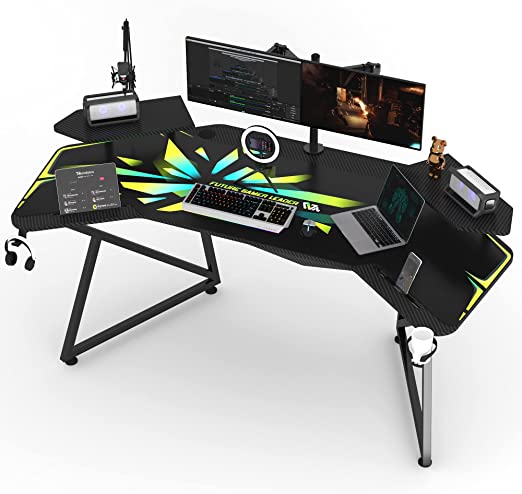 Gaming Desk,  Wing-Shaped Gaming, for Live Streamer