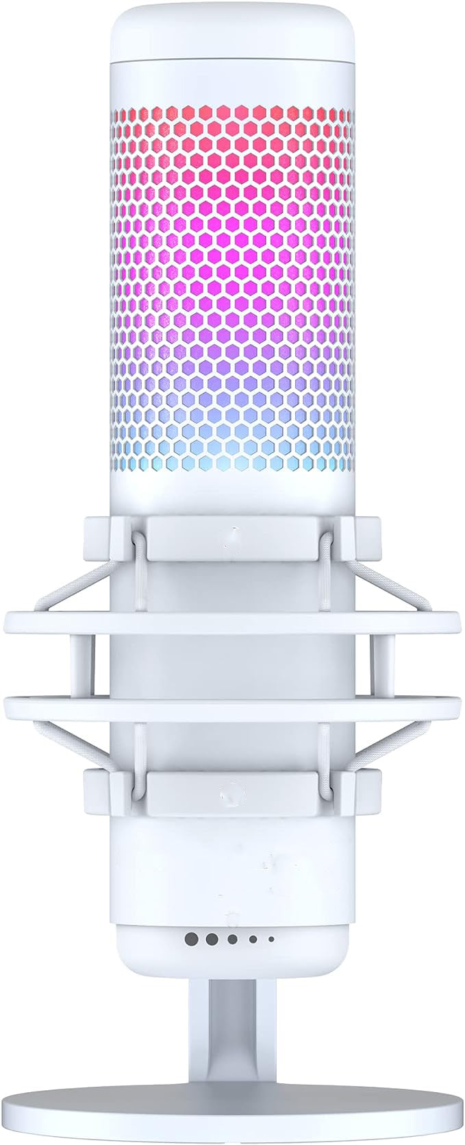 LED mic status indicator. If light is on, the mic is active. If the light is off, the mic is muted. Multi-device compatibility, Anti-vibration shock mount