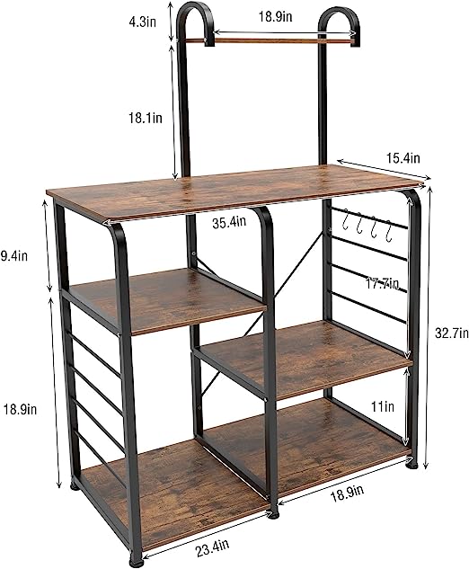 Shelf Adjustable leg pads design to adjust 1-2cm lengths of the legs, Rack Workstation Shelf