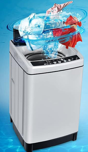 The alarm model gives the signal in abnormal condition, then it can auto stop the washer when serious fault happened and remind you to repair it. Washing Machine, 11Lbs Capacity Full-automatic Washer with 8 Wash Programs