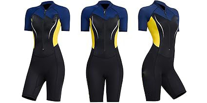 4 side stretch spandex fabric, Can be stretched at will with an elongation rate of up to 130%, Snorkeling Scuba Diving Suit - WOMEN