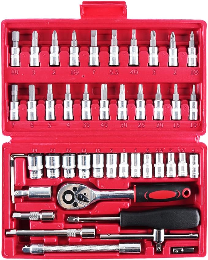 Car Repair Tools, Including Screwdriver Bit Socket Set Metric and Extension Rod