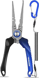 exclusive upgraded design fishing pliers, using aircraft aluminum, precision casting,Coated Fishing Tool, Multi-Function Fishing Gear with Mo-V Cutter,