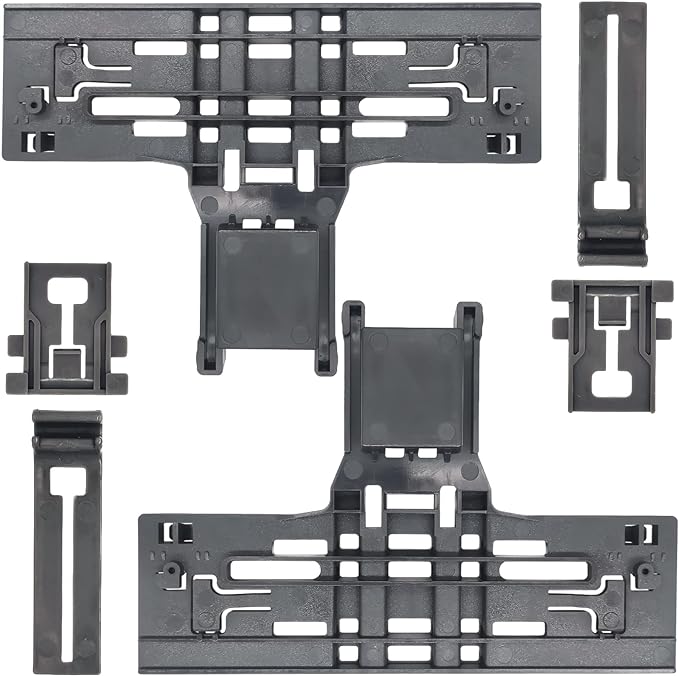 These adjuster assemblies are used on the upper dish rack. The set includes adjuster assemblies for both the left and right sides, Dishwasher Upper Rack Adjuster