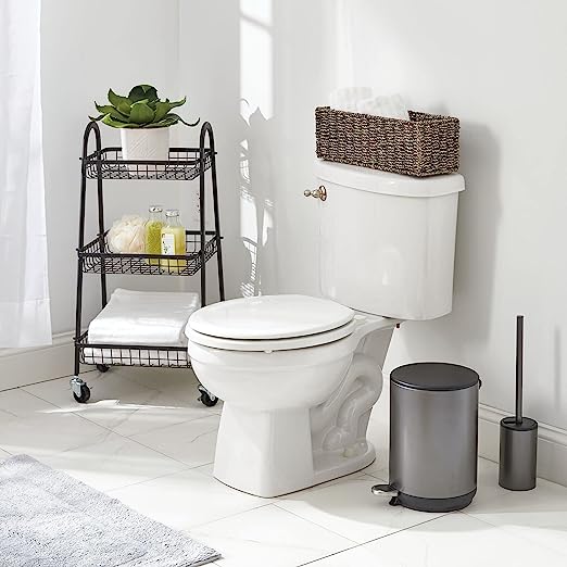 3 Pack Toilet Paper Basket, Bathroom Storage Box for Organizing, Wicker Toilet Tank Bin with Removable Liner, Tank Topper Tray for Closet,