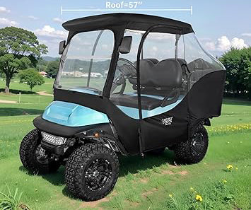 quickly and easy to get on/off, the 2 side doors and rear window can be zippered both inside and outside, Golf Cart Driving Enclosure for Club Car Precedent