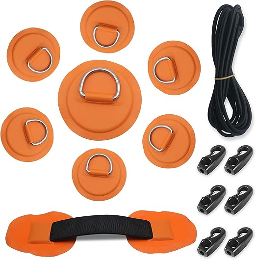 made of high-quality materials, patch, waterproof, durable and corrosion-resistant, can be used for a Very long time, Cord with Hooks Bungee Deck Rigging Kit for Pvc Inflatable Boat Sup Kayak Canoe