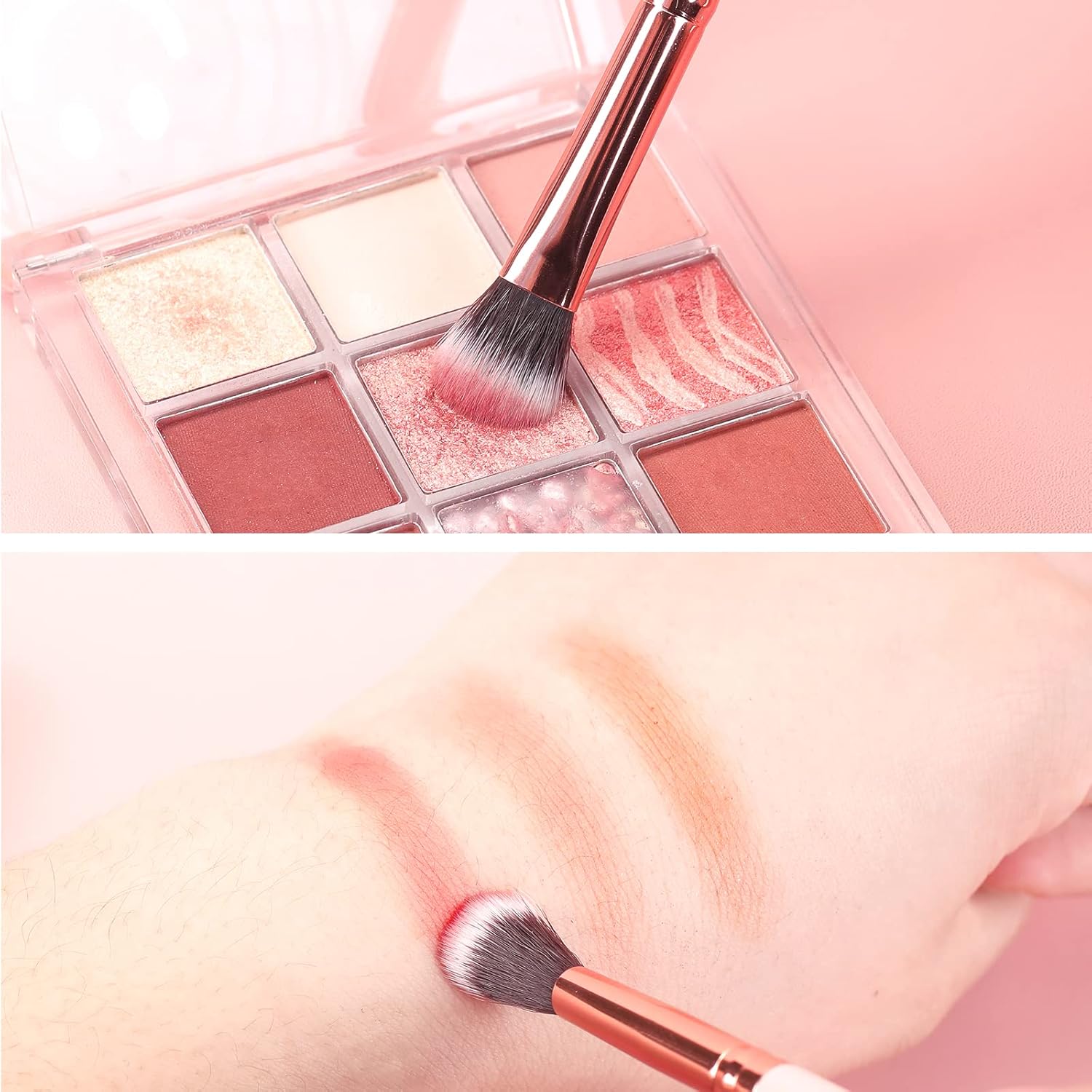 Including eyeshadow brushes, blending brushes, eyeliner brush, eyebrow brush and concealer brushes. Different shapes and sizes of the bristles give you a variety of eye look, 12pcs Eyeshadow Makeup Brushes Set