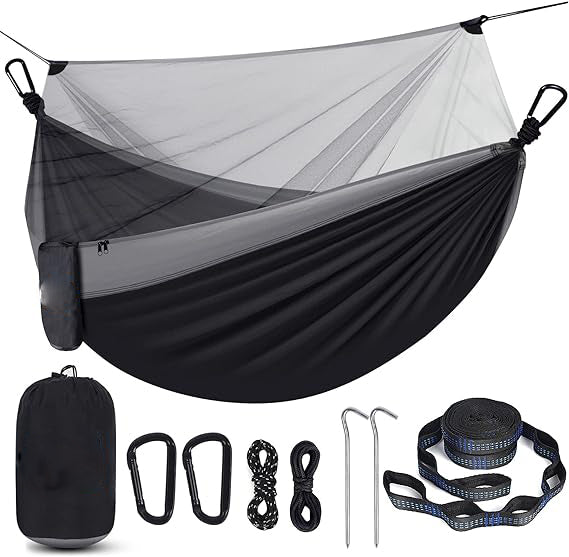Travel hammock can be used without mosquito nets, Travel Portable Lightweight Hammocks with Tree Straps and Solid D-Shape Carabiners,