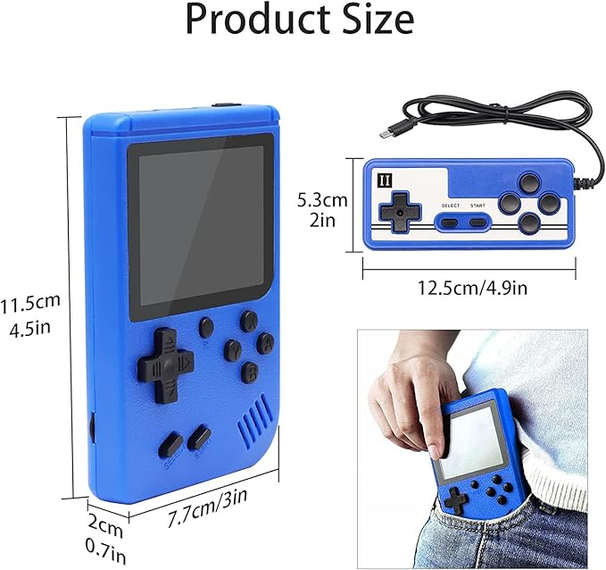 Portable Retro Video Game with 500 Classic FC Games, 3.0 Inch Screen Shell-Handheld Video Games Support TV Connection