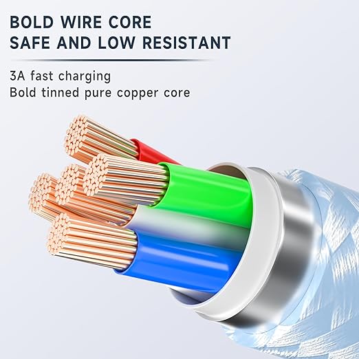 This iPhone Charger Cable contains 4 colors (green, pink, purple, blue), Convenient for you to quickly distinguish your lightning cable from your family's by color. Braided Apple Charger Cable Compatible for iPhone 14 13 12 11 Pro Max XR XS X 8 7 Plus SE