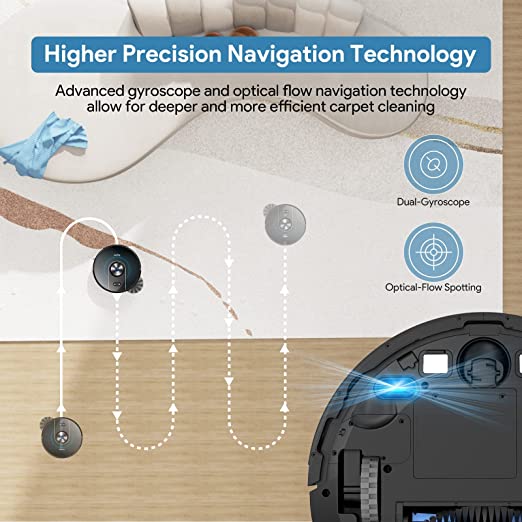 Self-Charging, Alexa/App/WiFi ,Bagotte 3000Pa Robot Vacuum Cleaner,4 in 1 Robotic Vacuums Gyro Navigation 3.0