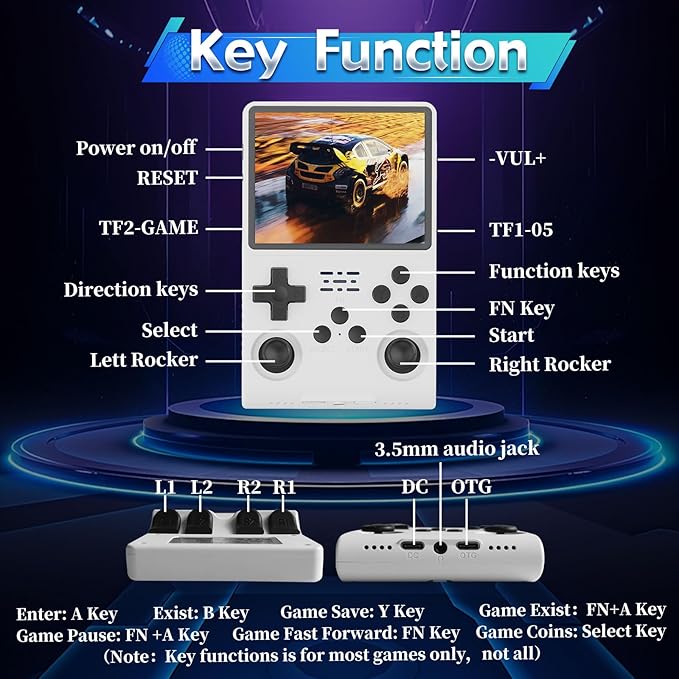 15000+ HD Games Mini Portable Video Game Console, 3.5-Inch IPS Screen, 256GB Memory,Built in 45 Emulators,3800m