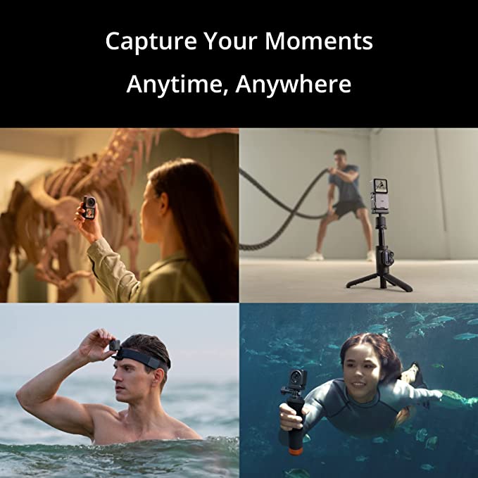 DJI Action 2 Power Combo & Magnetic Protective Case - 4K Action Camera with Extended Battery Module, 155° FOV, Long-Lasting, Stabilization Technology, Waterproof Camera for Vlogs, Travel, Sports