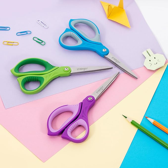 3 Pack, 7 inch scissors perfect for middle high school students and teachers cutting wrapping paper, Sharp Pointed Tip All Purpose Scissors Students Teachers Crafts Middle High School College Office Home,
