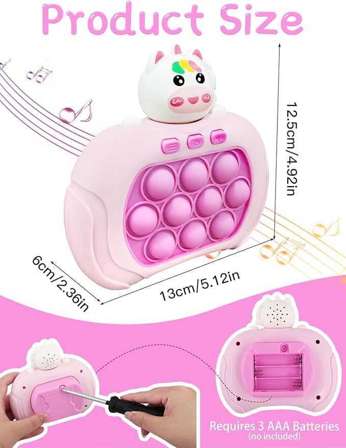 This pop fidget toy can help improve children's reaction ability and hand-eye coordination. When you press the bubbles, Fidget Toys for Kids, Sensory Toys and Puzzle Game, Handheld Popping Game,
