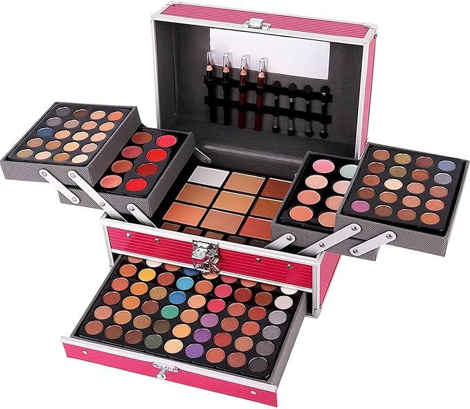 Professional Makeup Case,Makeup Set for Teen Girls,Makeup Palette,Multicolor Eyeshadow Kit, 132 Color All In One Makeup Kit
