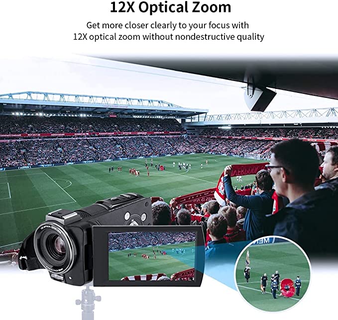 Video Camera 4K AX60 UHD Camcorder with 12x Optical Zoom 3.5