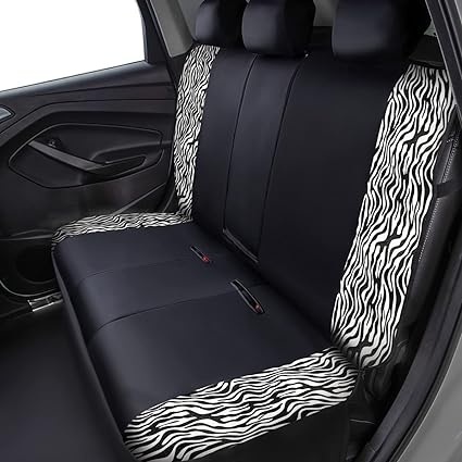 Zebra Waterproof, and easy clean, do not interfer your heated car seats,  Velvet Faux Leather Carbon Fiber 8PCS