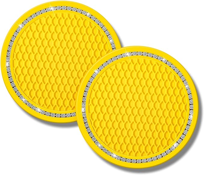 2.76 inch Silicone Diamond Car Cup Holder Coasters Suitable for Most Car, This car coasters fits your cup holders with a variety of style options ,and anti-slip design clear pattern to make your coaster unique